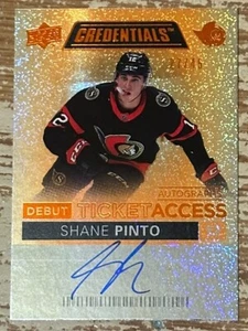 2021-22 Upper Deck Credentials Shane Pinto Auto Rookie Card #’d 27/45!! - Picture 1 of 2