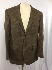 Nautica Herren Braun Hahnentritt Karo Sport Mantel Freizeit Jacke Wolle Blazer 42 R - Bild 1 von 13