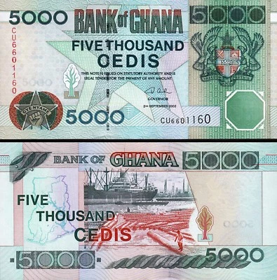 Ghana 5000 Cedis 2002, UNC, P-34h - Image 1 of 3