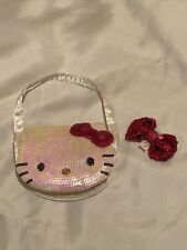 Build a bear Hello Kitty sequins purse with matching ear bow