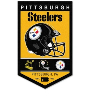 Pittsburgh Steelers History Heritage Logo Banner Flag - Picture 1 of 4
