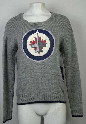Winnipeg Jets Touch Women's M Lace Up Back Sweater Gray NHL M Cover