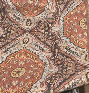 Tessuto per tappezzeria pesante sud-ovest azteco rosso blu 3 iarde poli 54" W - Foto 1 di 7
