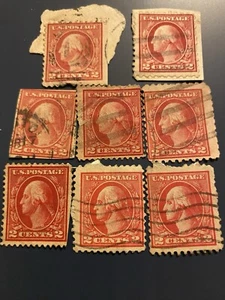 #539 1919 2cent Washington, Carmine Rose, type ll (Lot of 8) - Imagen 1 de 1