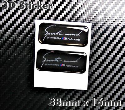 2x Sport Mind Produced By BMW Performance 3d Badge Sticker Black • 9.82€