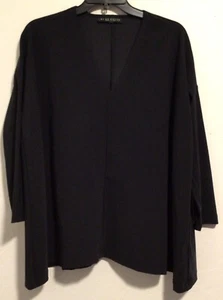 Bryn Walker Nylonmischung V-Ausschnitt Lagenlook schwarz Top 3/4 Ärmel Größe Small - Bild 1 von 8