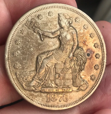 1876-cc Trade Dollar, XF ,  scarce Cover