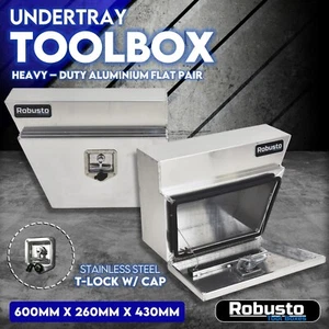 Pair of Under Tray Undertray Tool Box Aluminium Alloy Underbody Toolbox 600mm - Picture 1 of 11