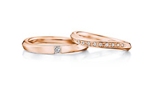 Engagement Couple Band 0.20 Carat Round Cut Natural Diamond Solid 18k Rose Gold