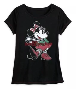 Disney Parks Minnie Mouse Holiday Christmas T-Shirt M NEW - Picture 1 of 8