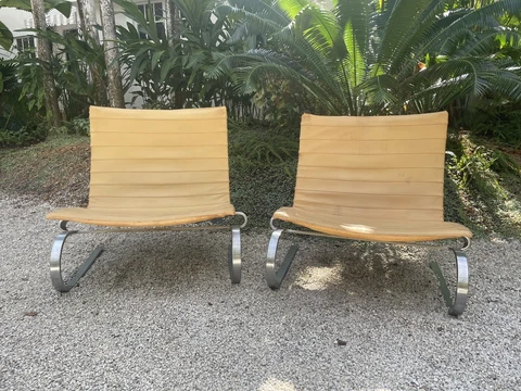 Low Back Pk20 Lounge Chair by Poul Kjaerholm for Fritz Hansen - Set of 2 Cover
