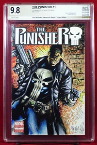 PUNISHER #1 PGX 9.8 NM/MT Near Mint - Original Sketch Cover by CHRIS McJUNKIN !! - Picture 1 of 4