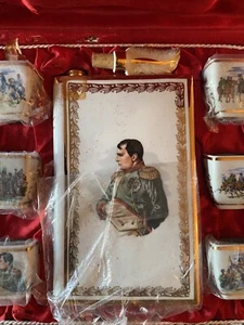 Vintage LIMOGES Castel Napoleon Cognac BOOK DECANTER *EMPTY* Tot Cups & Box - Picture 1 of 19