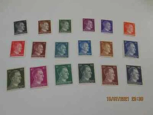 deutsche Briefmarken 1941 18 verschiedene Adolf Hitler Briefmarken - Bild 1 von 6