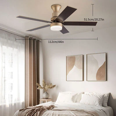 44inch LED Retractable Blades Ceiling Fan Lamp with Remote Control 3 Light Modes - Image 1 of 4