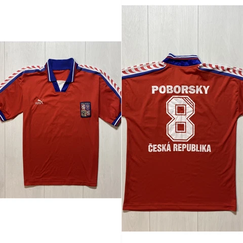 Vintage Czech Republic 1996-98 Home Puma World Cup Jersey Euro 96 # 8 POBORSKY Cover