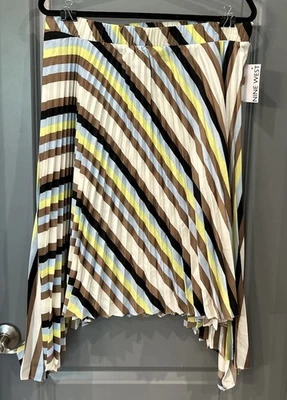 Falda Nine West Talla XL X-Grande Nueva Con Etiqueta Perfecta Para Otoño Marrón Caramelo Rayas Foto 1 de 4