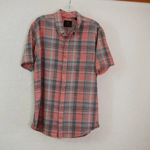 Weatherproof Camp Shirt L Pink Plaid Button Front Hiking Short Sleeve Cotton - Picture 1 of 7