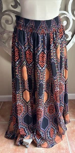 Anthropologie Maeve Maxirock Medium Azteken bunt Boho fließend leicht - Bild 1 von 8