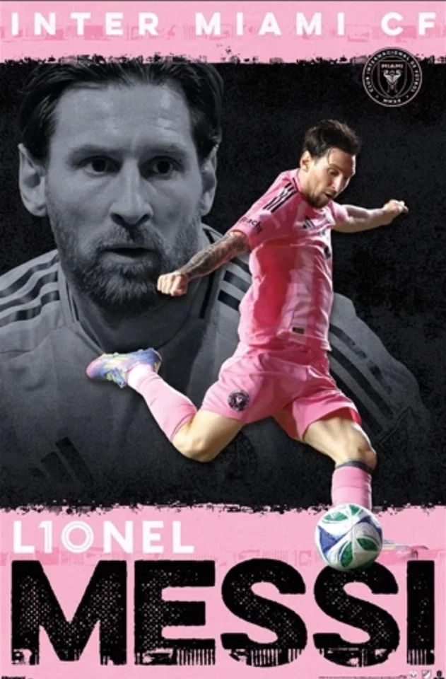 Póster Inter Miami CF LIONEL MESSI 22x36 pulgadas MLS Fútbol Fútbol Fútbol Argentina Foto 1 de 1