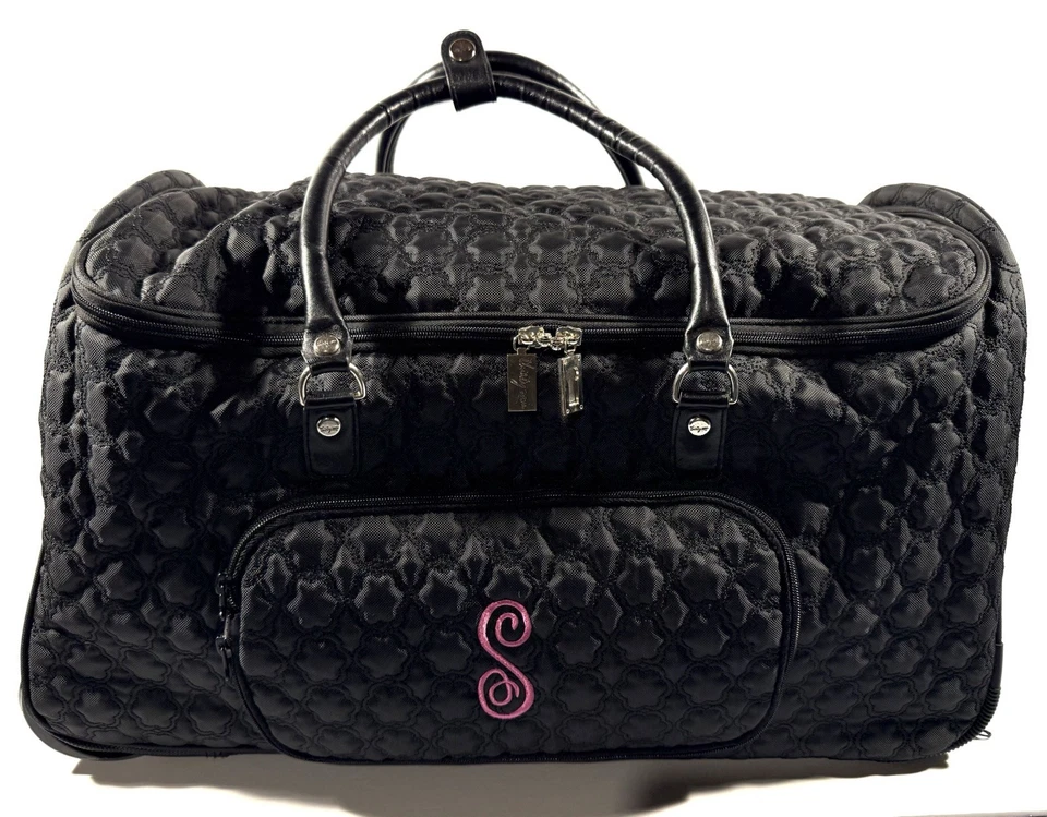 THIRTY ONE ACOLCHOADO ROLLING DUFFLE / CARRY ON, Preto, Cabo Oculto, Monograma S - Imagem 1 de 4