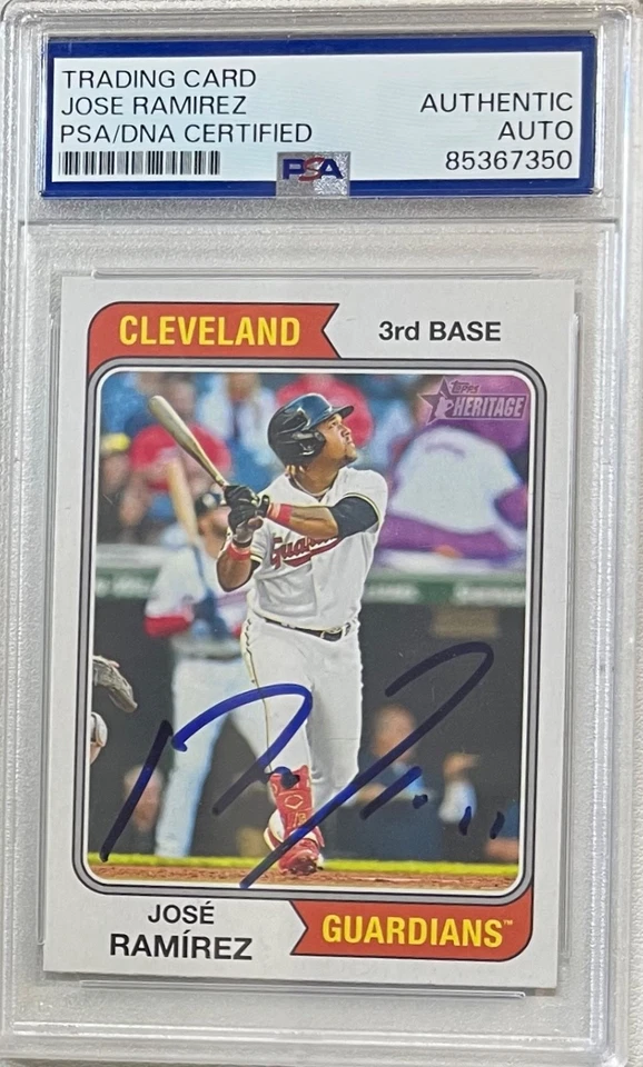 PSA/DNA Authentic 2023 Heritage Jose Ramirez IP Auto Signed Guardians - Image 1 of 2