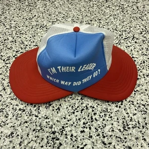Vintage Snapback Mütze I'm the leader lustig Double Bill Comedy blau 90er - Bild 1 von 8