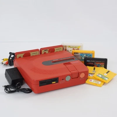 TWIN FAMICOM SHARP Console AN500-R Red wz Games Tested System JAPAN 545166 - Image 1 of 4
