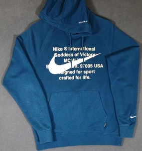 Nike International Goddess of Victory Hoodie Teal Blue Swoosh Men’s Medium #2 - Picture 1 of 7