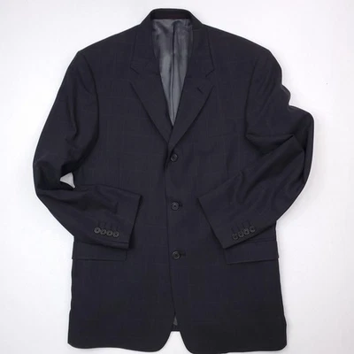 Blazer Ted Baker Para Hombres 42 Negro Lana Cuadros Hecho en Resistencia EE. UU. Traje Clásico Chaqueta Foto 1 de 4