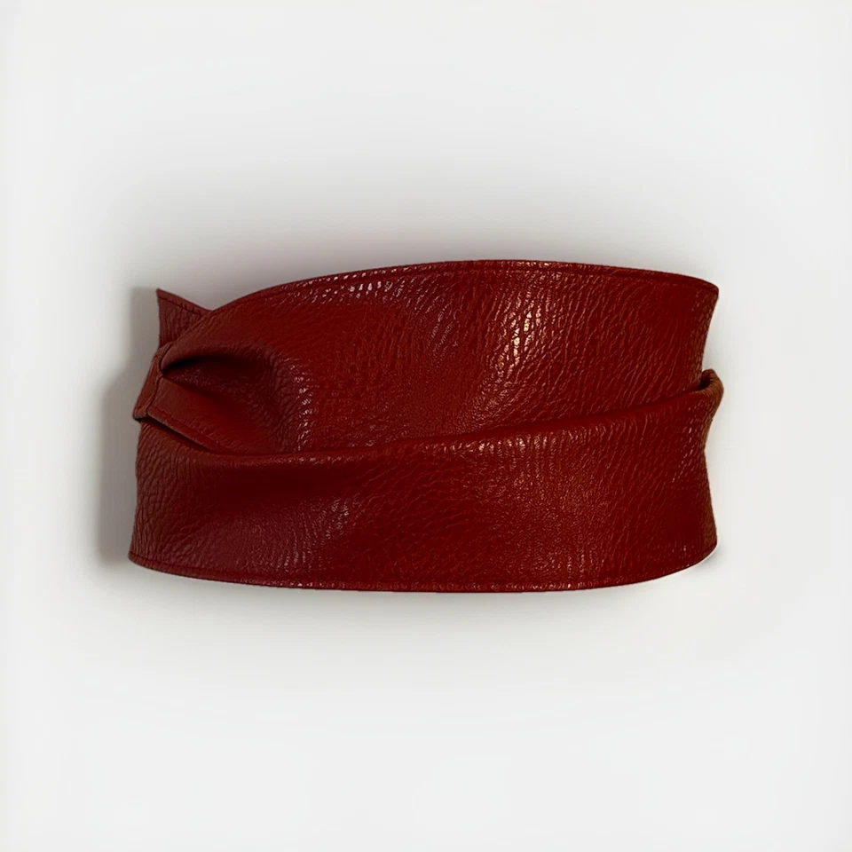 Corbata envolvente de cinturón de cuero gamuza vintage para mujer ROJA verdadera década de 1980 talla libre Foto 1 de 4