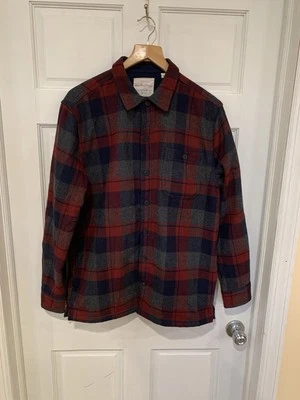 Lã de flanela masculino vintage à prova de intempéries tamanho médio - Imagem 1 de 4