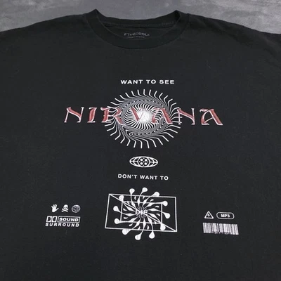 Camisa Promocional Nirvana Want To See Or Die XL Negra Música Rock Grunge FTHECOOL Foto 1 de 4