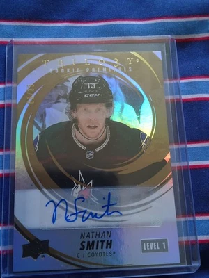 2023 UD #201 NATHAN SMITH TRIOLOGY ROOKIE AUTO 6/33 - Image 1 of 2