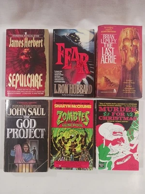 Vintage Horror Paperback Book Lot Sepulchre, The Last Aerie, Fear, God Project  - Image 1 of 4