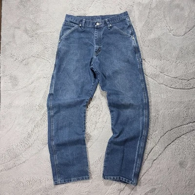 Pantalones de mezclilla Wrangler Carpenter azules ropa de trabajo utilitarios bolsillo martillo bucle W30 L32 Foto 1 de 4