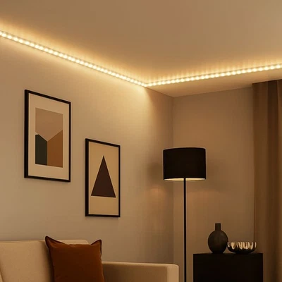 LED Strip Lichtband Streifen weiß 5m dimmbar Schalter warmweiß selbstklebend - Bild 1 von 4