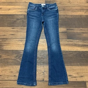 Girls Size 10 Flair Jeans Embroidered On Pockets, Blue, Squeeze - Picture 1 of 7
