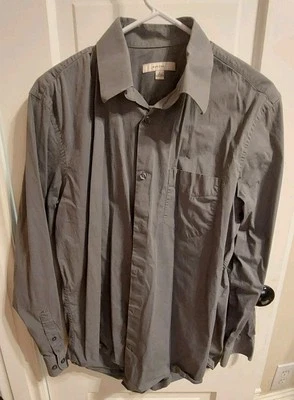 Merona -  Long Sleeve Button Down Dress Shirt Clssic Fit - Gray - Size L - Image 1 of 4