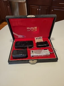 Estate Find! Minolta 16 MG Kit SubMiniature 16mm Camera In Case - Picture 1 of 13