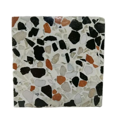 Fritztile Terrazzo Mini Floor Tile Single Sample R682019 Bauhaus Copper & Black - Image 1 of 4