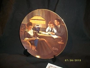 Bradford Exchange Plate Norman Rockwell FATHER'S HELP, General Electric CP22 - Picture 1 of 6