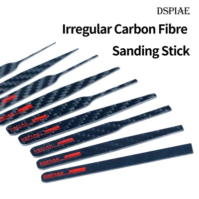 DISPIAE 9x Carbon Fibre Polishing Sanding Board Stick Set Model Hobby Tools - Image 1 of 4