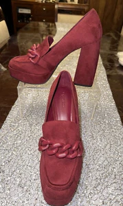 Open Edit Lainey Platform Loafers Pump In Red Cranberry Sz 8m Nwob . Reg Prc $80 - Picture 1 of 12