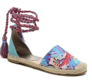 Circus by Sam Edelman Women's Lenora Canvas Espadrille Shoe Ankle Tie Size 8M - Picture 1 of 10