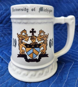 Vintage 1966 großer massiver University of Michigan Bierkrug DAN - Bild 1 von 10
