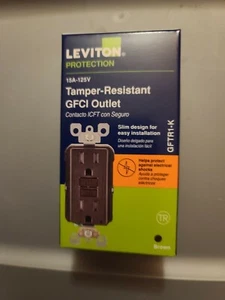 15 Amp GFCI Brown Outlet 125VAC GFTR1-K - Picture 1 of 5