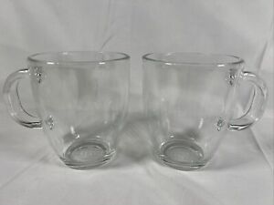 Set Of 2 Bodum Clear Insulated  Glass Bistro Coffee Mugs Cups 12oz