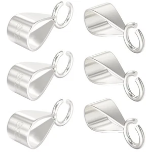6 Pcs Slider Pendant Clasp Bail Connector with Open Loop for Jewelry Making New - Picture 1 of 6
