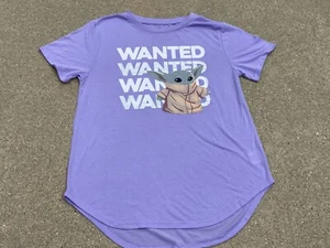 Star Wars "wanted the child" Yoda t-shirt purple juniors  sz L - Picture 1 of 8